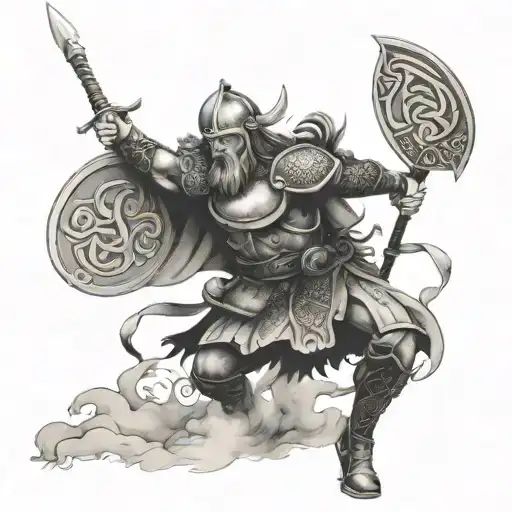 Viking Warrior Battling