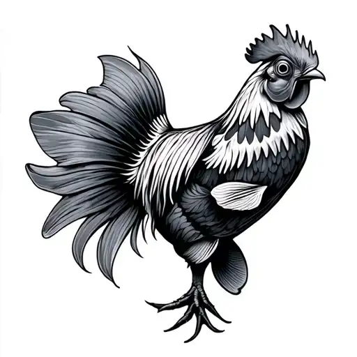 Fish Cockerel On The Wave