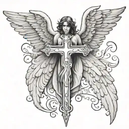 Realistic Angel Cross Wings