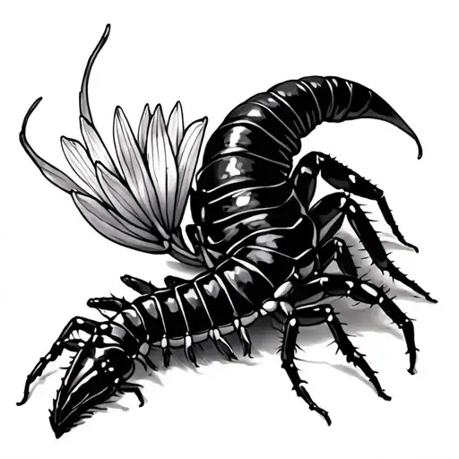 Centipede With A Spider Lilly