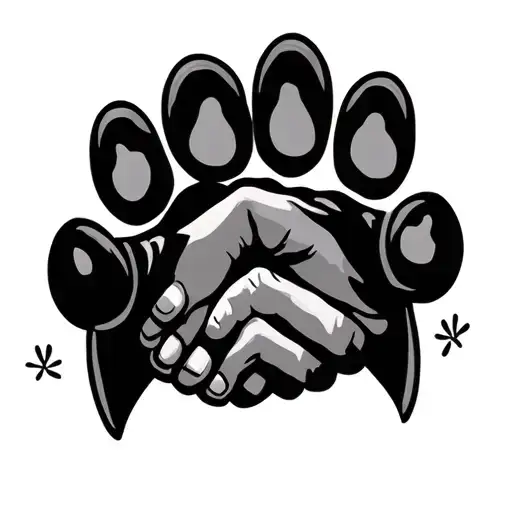 Dad Name Handshake Mom Name And 3 Dog Paws Connected