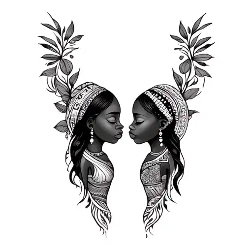 African Mother Daughter Symbols Incorporated