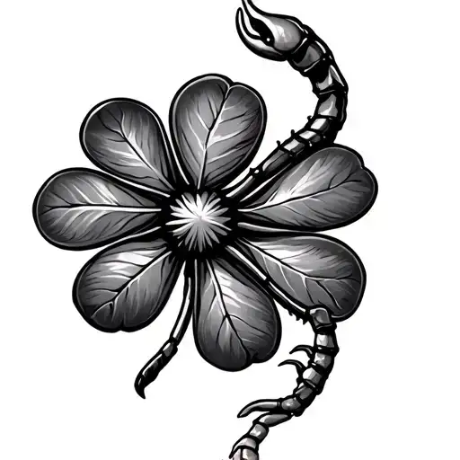 4 Leaf Clover With Scorpion Inside