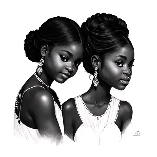 African Mother Daughter