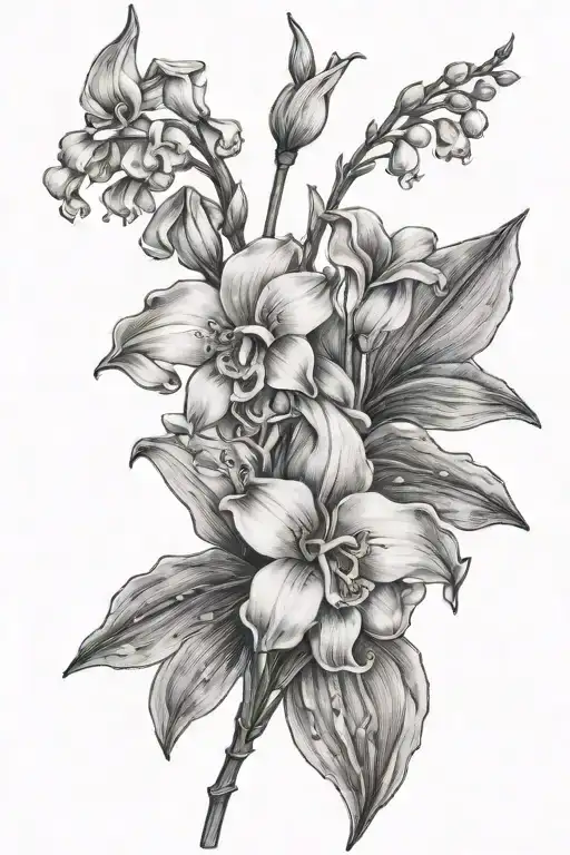 Birth Flowers Lilly Of The Valley And Gladiolus Flower