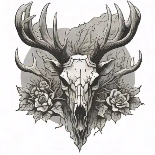 Elk Skull With Antlers