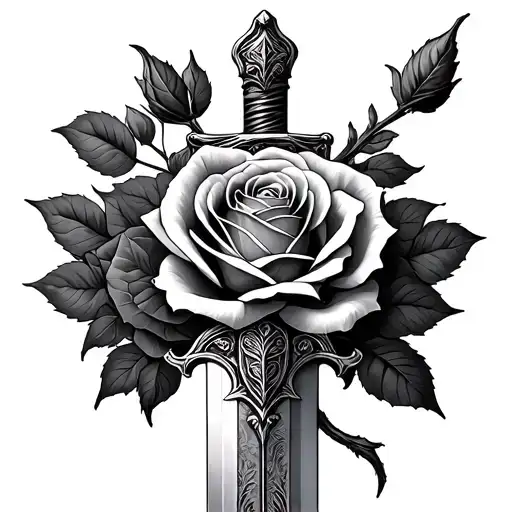 Roses Sword Wrapped