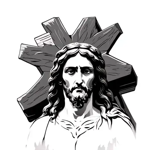 Jesus On Upright Cross