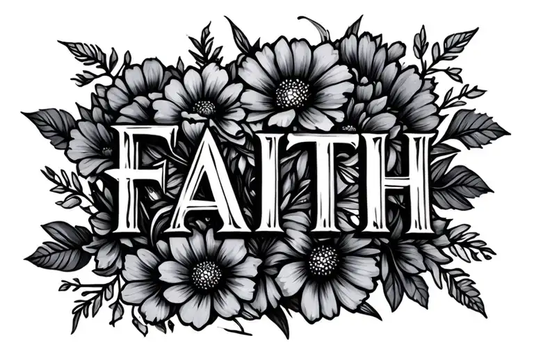 The Word Faith With Flowers