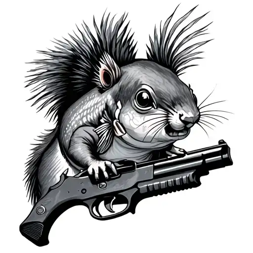 Common Squirrelfish Holding A Gun