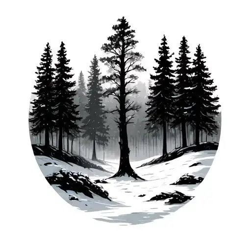 Forest Landscape In Winter