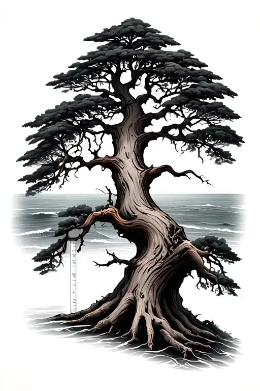 A Coastal Red Wood Tree With A Hidden Ruler Within