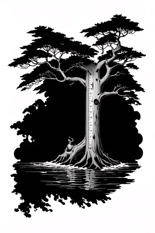 A Coastal Red Wood Tree With A Hidden Ruler Within For The Calf