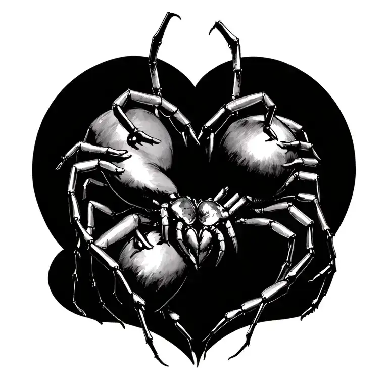 Black Widows Making Heart With Legs