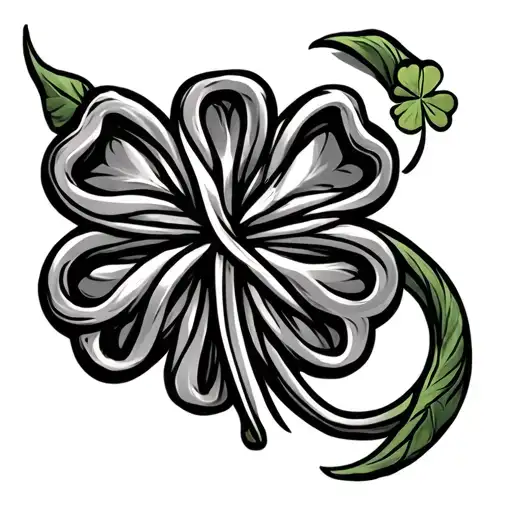 Celtic Knot With Four Leaf Clover