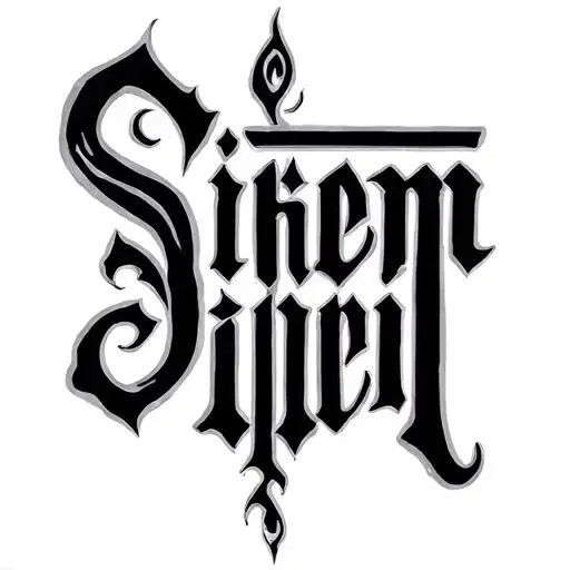 The Word Siren In Calligraphy Font