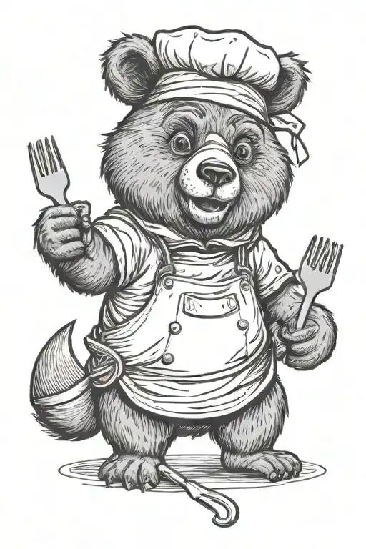 A Sarcastic Cheeky Bear Who Is A Chef