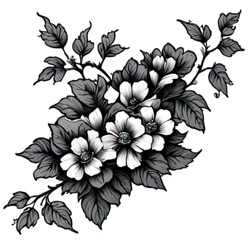 Skiny Vine With Small Flowers Coming Off The Sides