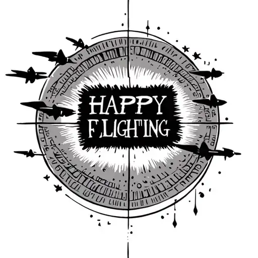 Happy Flighting In Morse Code With Circle Around It