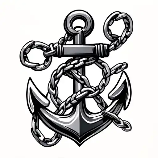 Chain And Anchor Wrapping Around Arm Sleeve