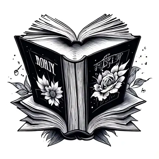 Book And Music Themed Tattoo Design Inspired