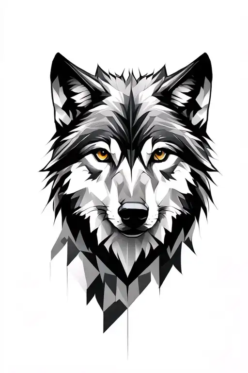 Wolf Geometry Lines Only Use Black