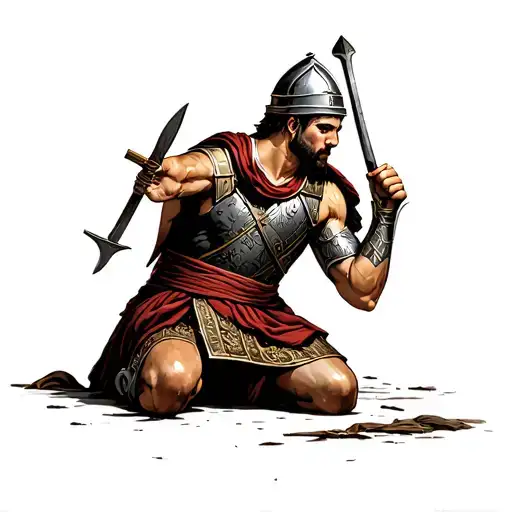 Roman Soldier Kneeling