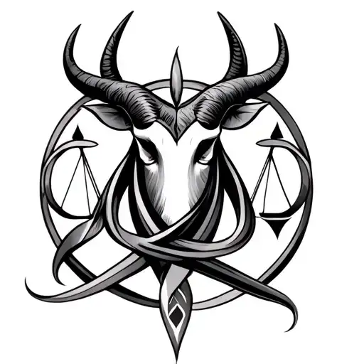 Taurus And Libra Symbol Intertwined