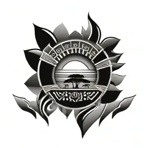 African Tribal Sunrise Integrated