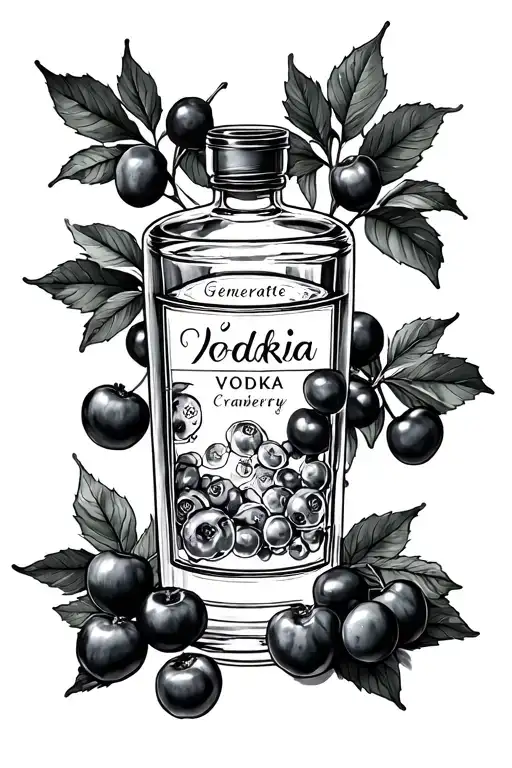 Generate Me A Simple Vodka Cranberry Line Art