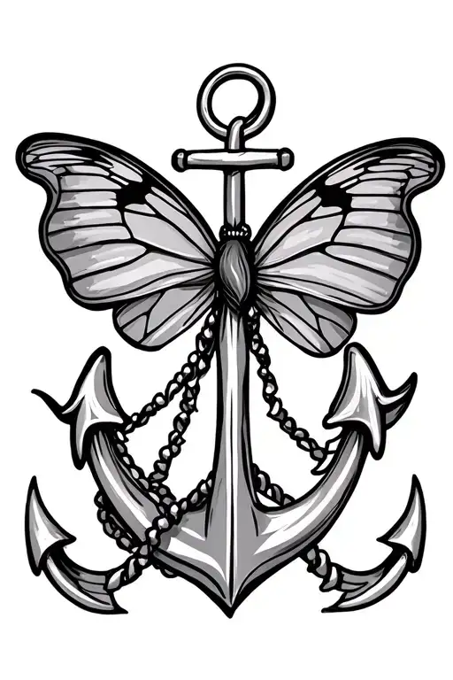 Butterfly And Anchor An Aries Symbol
