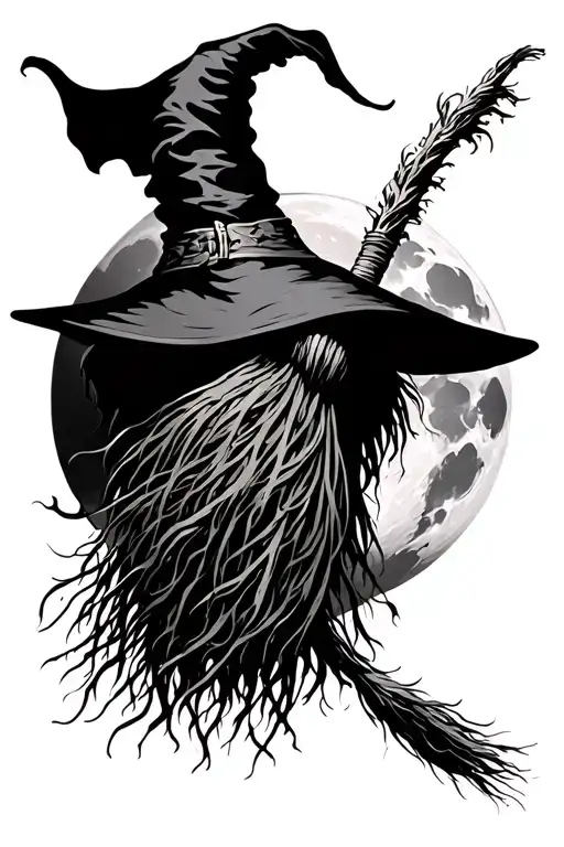 Witches Broom In Front Of Moon Rising