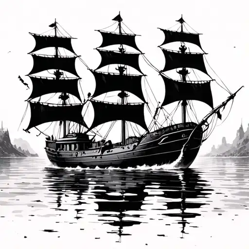 Junk Rig Sails Black And White