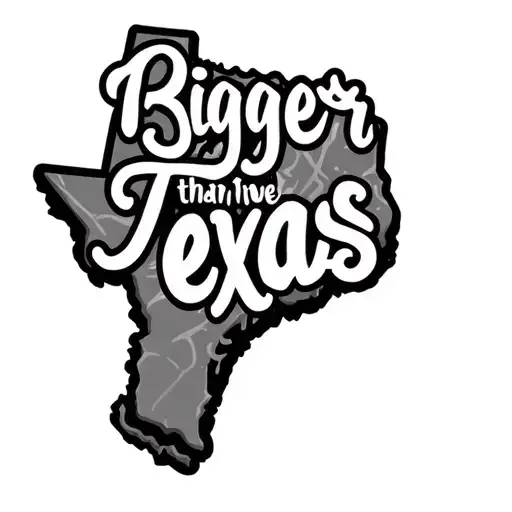 Texas Outline With The Words Bigger Than Texas State Outline