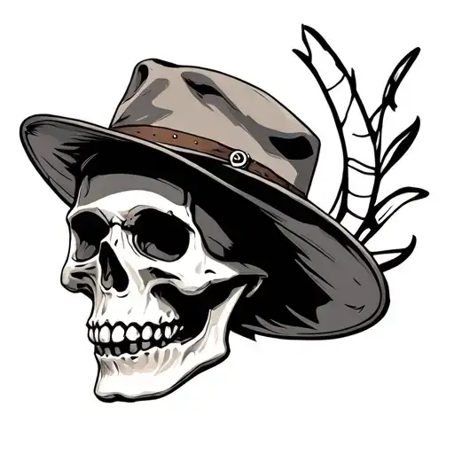 Skull Wearing Boonie Hat