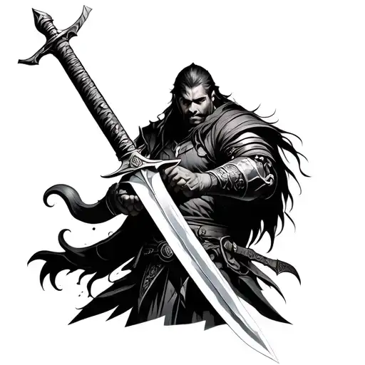 Warrior Wielding A Sword