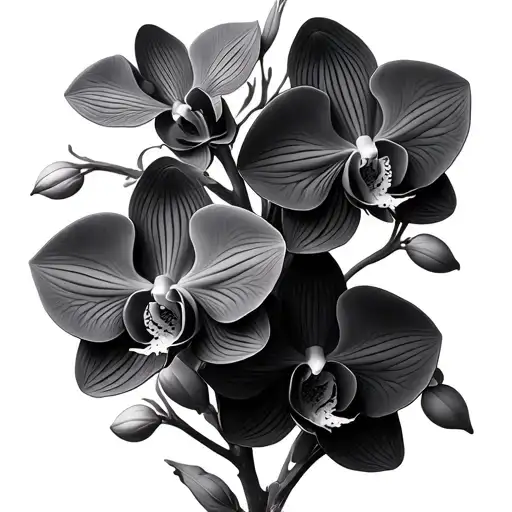 2 Orchid Flowers Intertwined