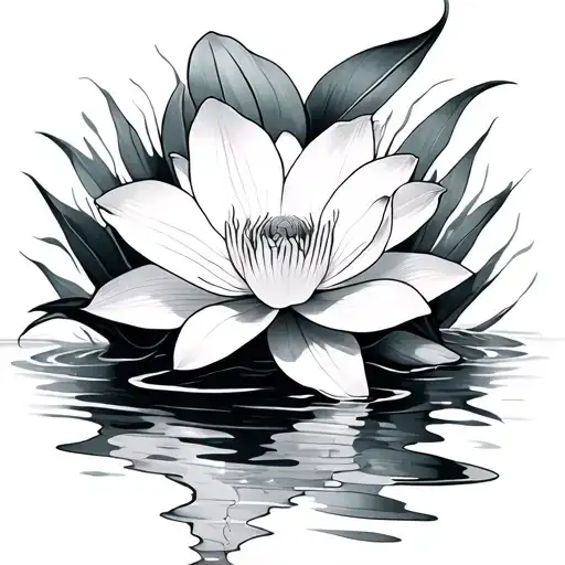 Orchid And Water Lilly Intertwined