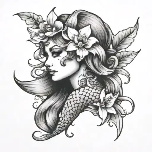 Mermaid With Orchid Face