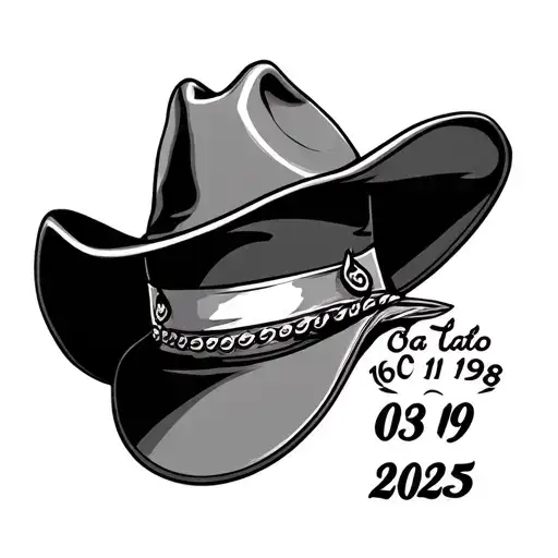 Cowboy Hat With Years 06 01 1998 03 09 2025 Prominently Displayed