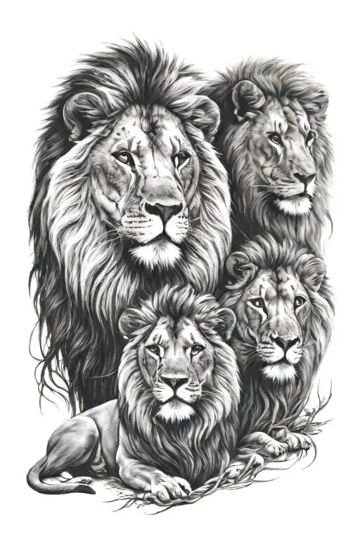 Lion Family Portrait