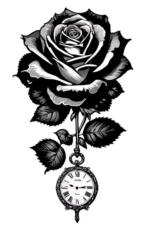 Incorporate A Rose And Time Piece Featuring A Symbol For 25 Years Of Marriage As Well As Turning 50