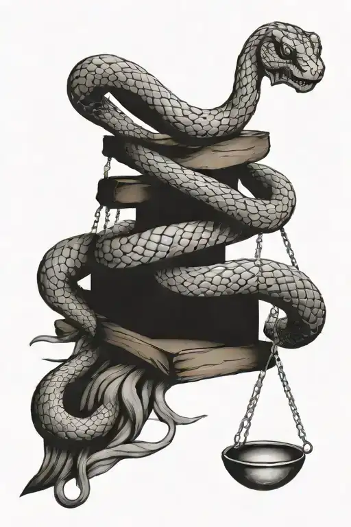 Scales Balancing Life And Snake