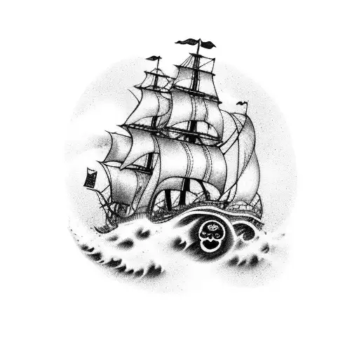 Pirate Ship On Great Wave