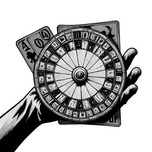 Wheel Of Fortune Card Held By A Hand
