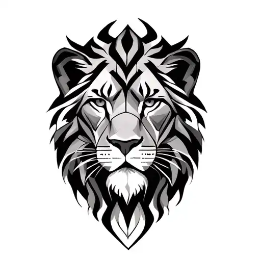 Leo Geometric Tattoo For Arms