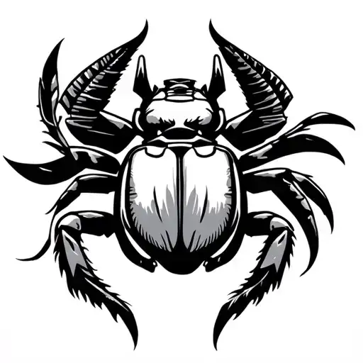 Egyptian Tattoo Of Scarab For Woman's Chest No Shading