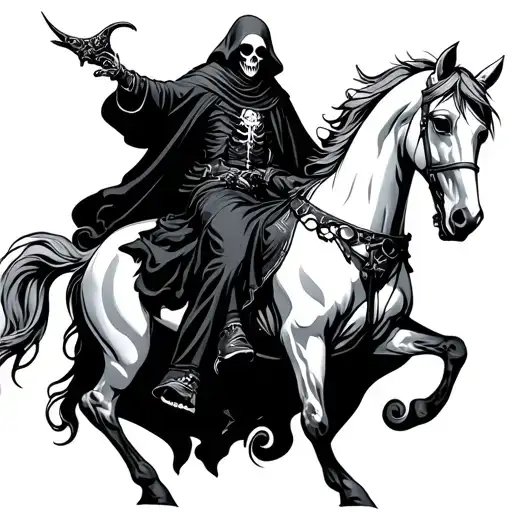 Grim Reaper On White Horse
