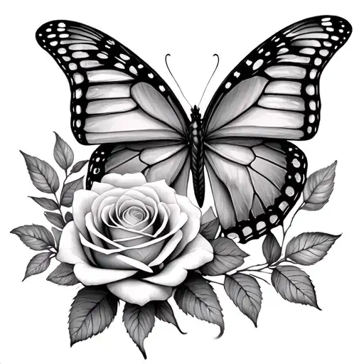 Rose And Flower Butterflies