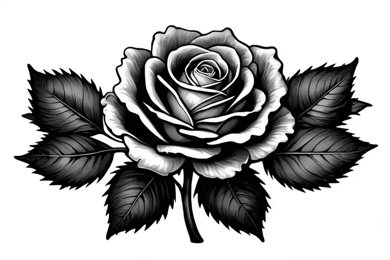 Bracelet Rose With Double Stem And 4 Leaves